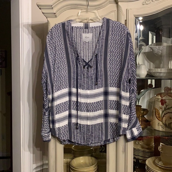 Rails X Anthropologie women’s Lily Sapphire Jacquard boho Top Blouse XS - Picture 2 of 10